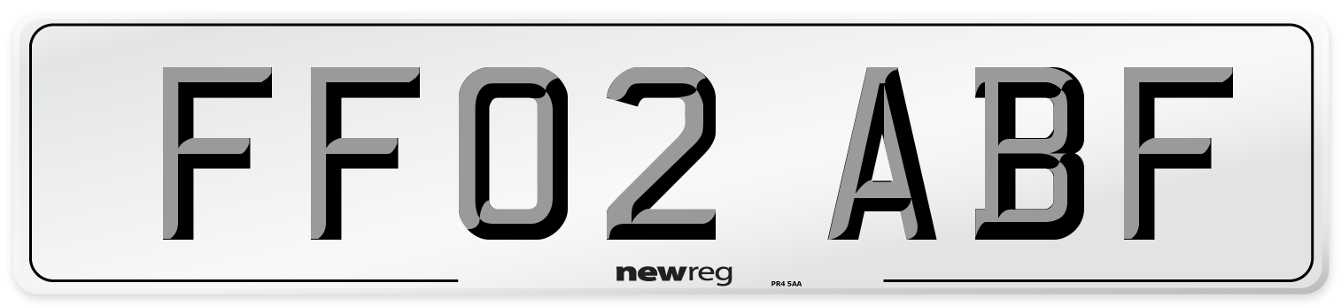 FF02 ABF Number Plate from New Reg